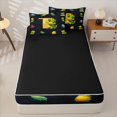 thumbnail image 4 of Homewish Kids Dinosaur Zipper Twin Comforter Sets with Fitted Sheet and 2 Pillowcases for Boys Girls, Dino Letter T Zipper Bedding Set,4-Piece, Black Reversible, 4 of 6