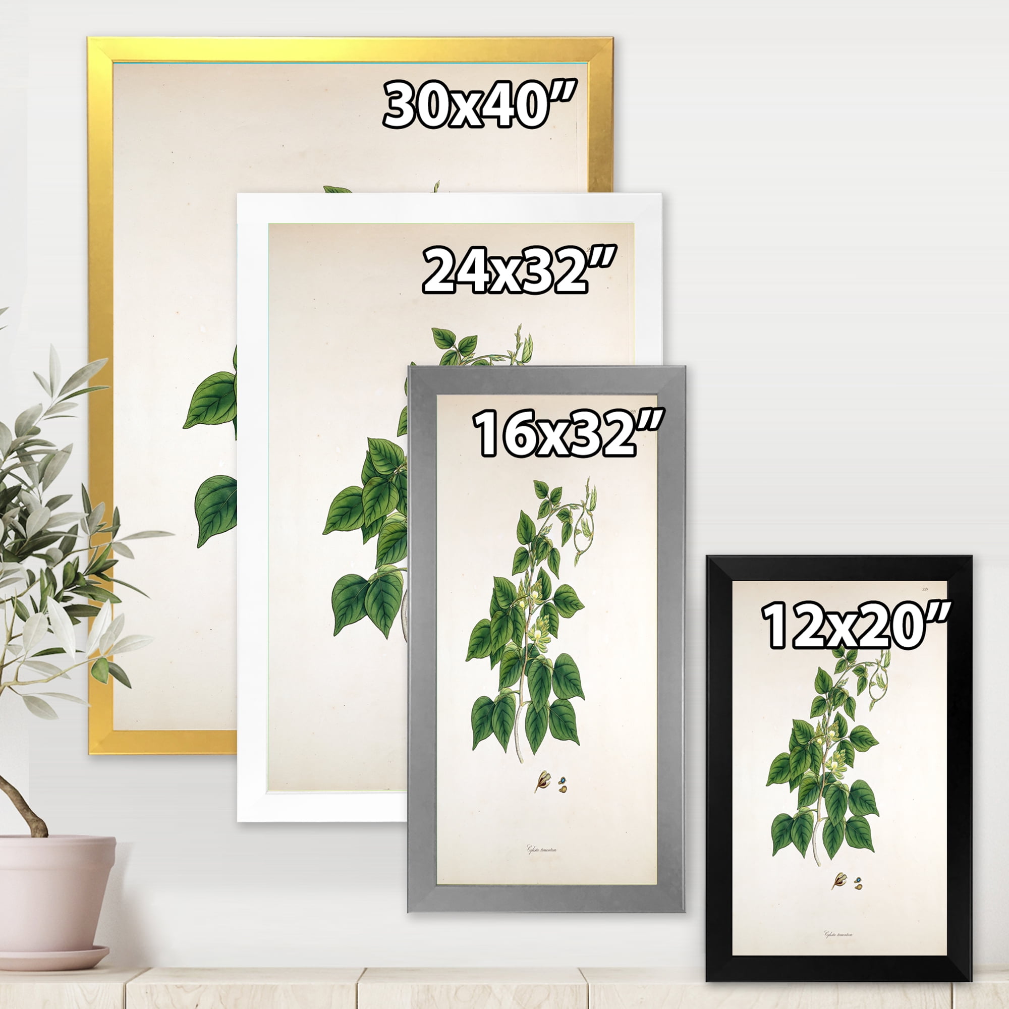 Designart 'Ancient London Plants VIII' Farmhouse Framed Art Print