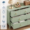 thumbnail image 2 of Ourlova Commode Cannelée 54 Pouces de Large Armoire Organisatrice de Rangement pour Salon Couloir Entrée Vert, 2 of 7