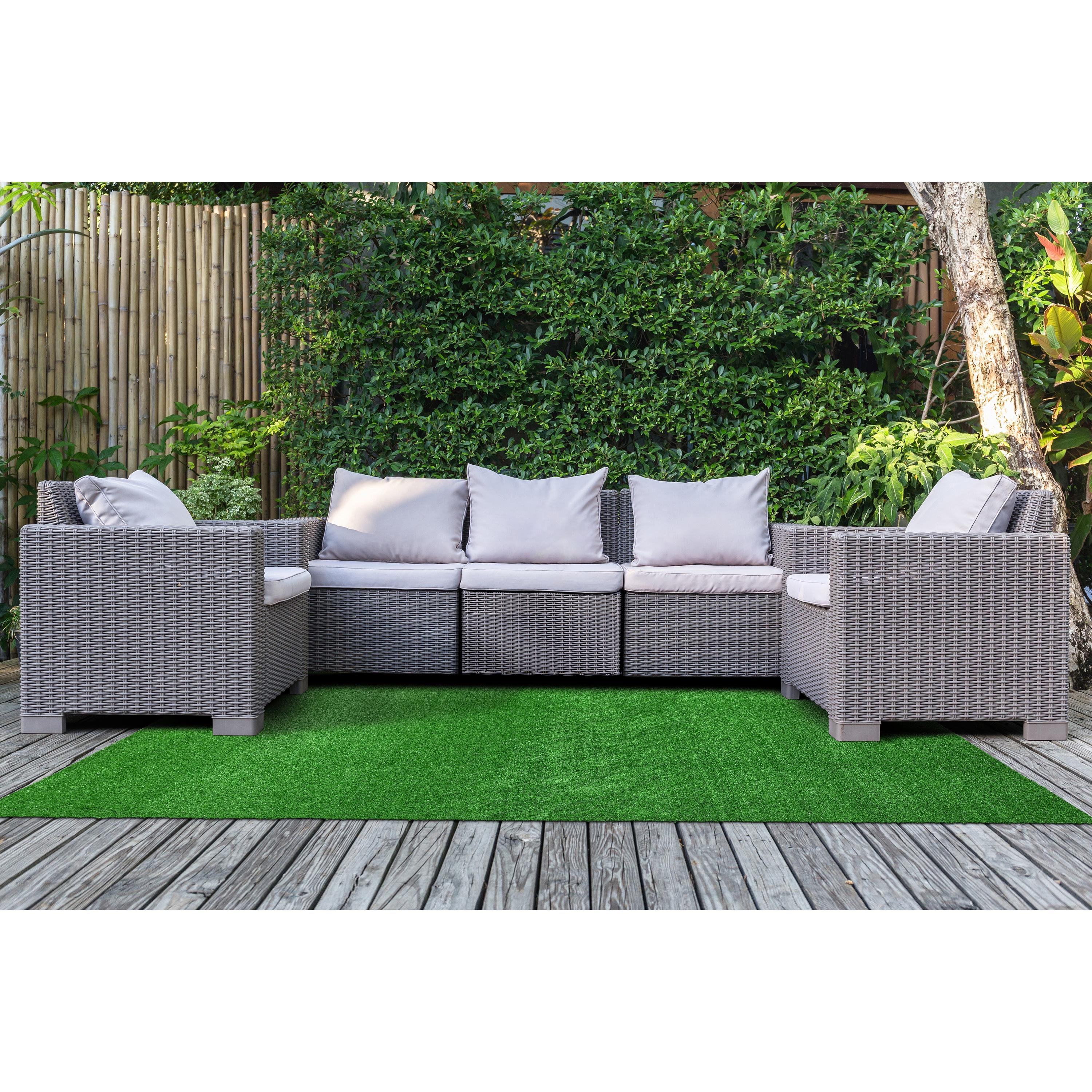 Garland Rug Artificial Grass Green Indoor/Outdoor Area Rug, 12' x 15'