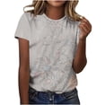 thumbnail image 2 of ATENAR Womens Shirts Casual Shirts Plus Size Printed Tops White M, 2 of 6