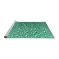 thumbnail image 2 of Ahgly Company Machine Washable Indoor Rectangle Abstract Turquoise Blue Modern Area Rugs, 2' x 5', 2 of 4