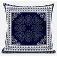 thumbnail image 1 of Window Wreath Palace Throw Fabric Pillow in Blue Cream 16x16, 1 of 7