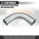 thumbnail image 4 of Tubo de admisi?n de aire de tubo de intercooler de codo de curva de 90 grados universal, 2.5 "OD, 63 mm OD, longitud de pierna 4", 100 mm de longitud de pierna, aleaci?n de aluminio 6061, tono plateado Unique Bargains tubería del intercooler del turbocompresor automotriz, 4 of 7