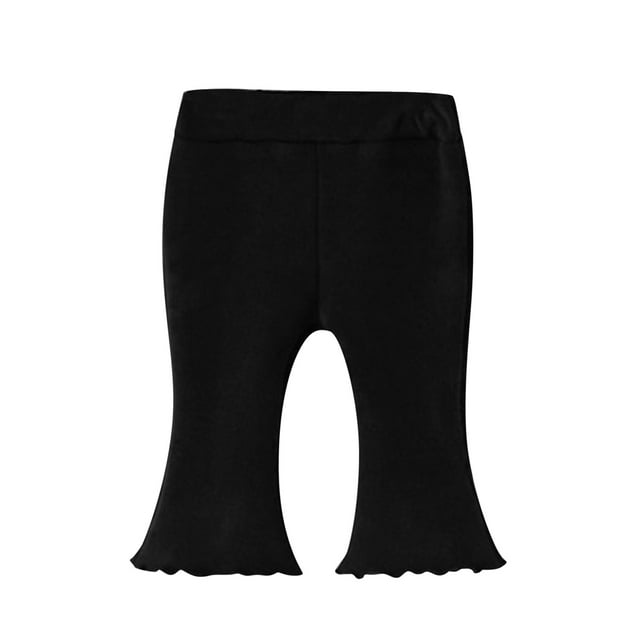 Xuewenshw Children Kids Toddler Baby Girls Ribbed Solid Ribbed Plaid Ruffled Pants Trousers Leggings Outfits Clothes Outfits for Girls for Winter