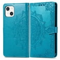 thumbnail image 7 of iPhone 12 Mini Wallet Case 5.4", Mandala Premium PU Leather Flip Stand Protective Cover with Card Slots Secure Magnetic, Blue, 7 of 7