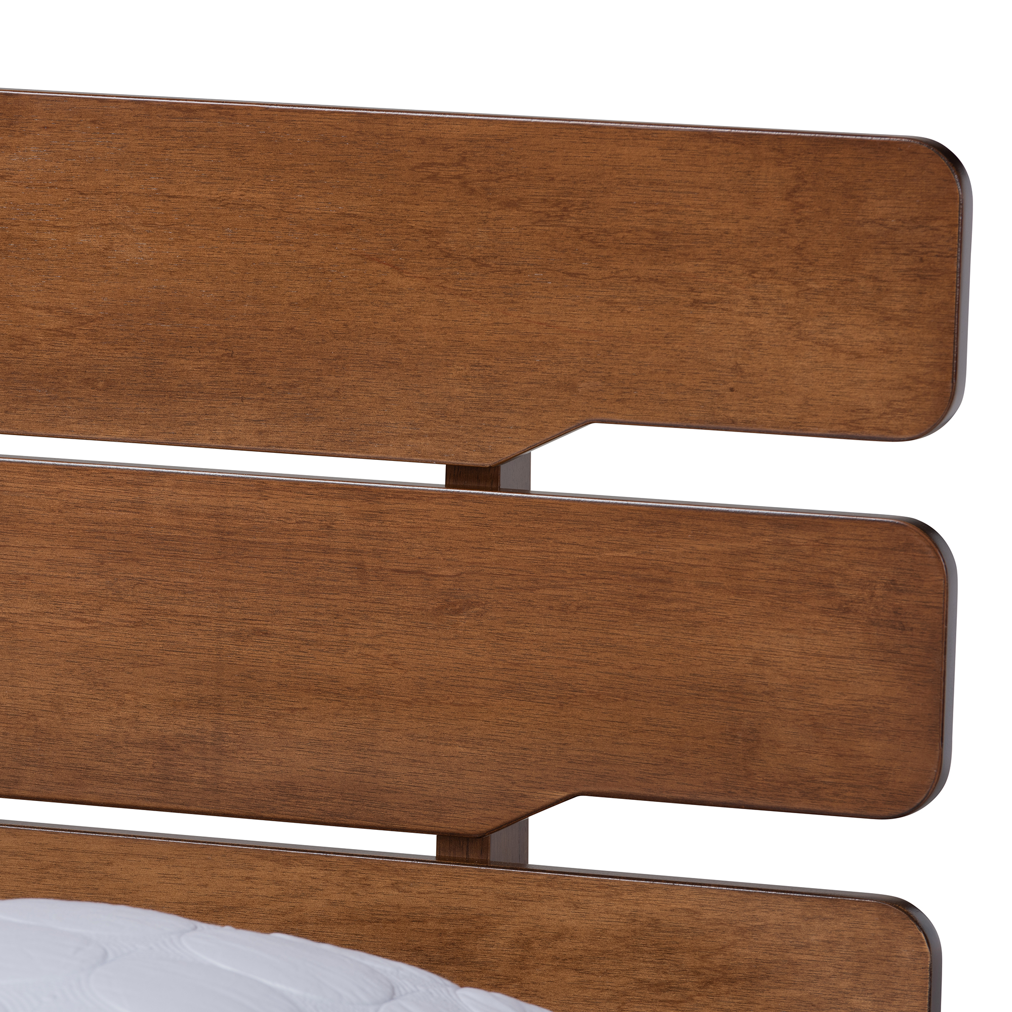 Baxton Studio Anzia MidCentury Modern Walnut Finished Wood Queen Size Platform bed