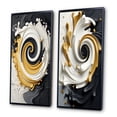thumbnail image 3 of Designart "Textured Gold Spiral Liquid Magic" Abstract Spirals Framed Wall Art Set Of 2 - Transitional Gold Gallery Wall Frame Set For Home Decor, 3 of 6