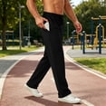 thumbnail image 6 of cfhntfmh Mens Running Pants Lightweight Straight Leg Drawstring Pants with Pockets Elastic Waisted Workout Pants (Black,3X-Large), 6 of 6