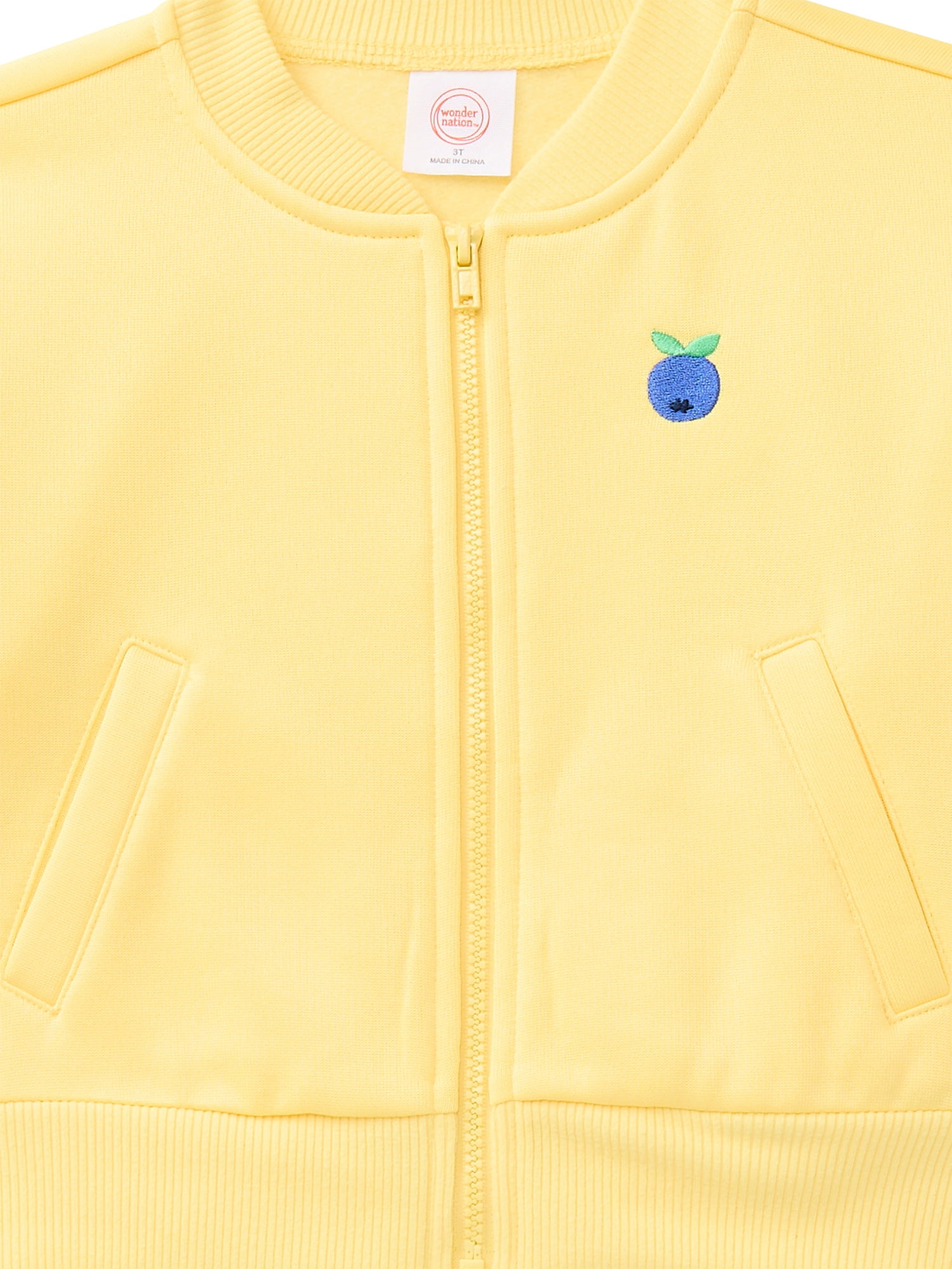 Wonder Nation Toddler Girls Full Zip Athletic Jacket, Sizes 12M-5T