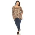 thumbnail image 5 of White Mark Women's Plus Size Snake Print Cold Shoulder Tunic, 5 of 6
