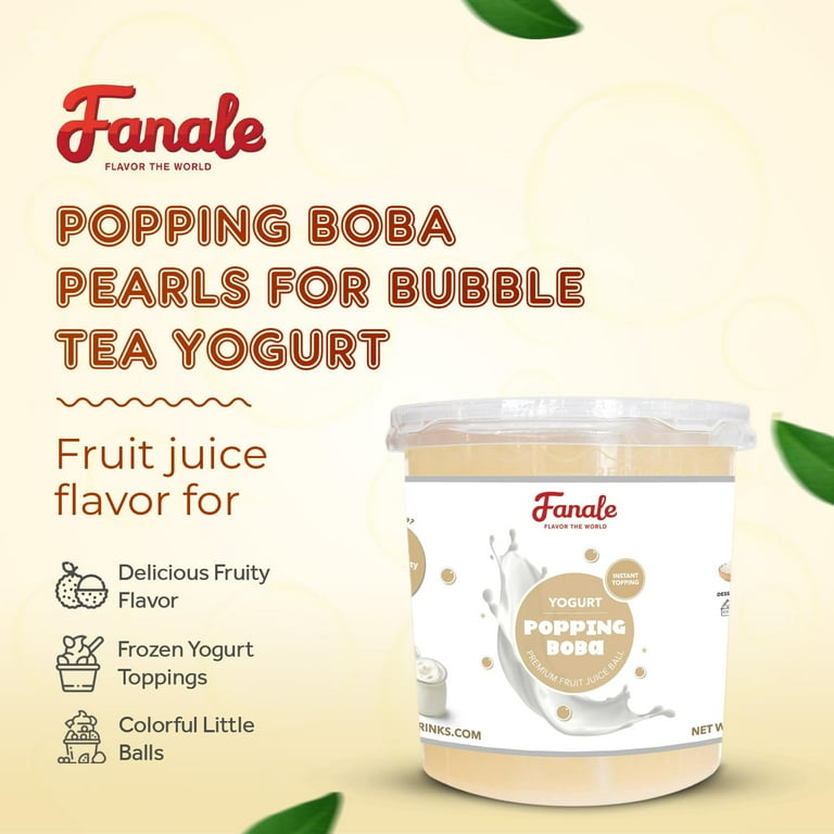 Fanale Popping Boba Pearls for Bubble Tea, Yogurt Flavor, Bursting