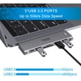 thumbnail image 5 of USB C Adapter for MacBook Pro MacBook Air M1 2020 2019 2018 13" 15" 16" Multiport USB C Hub MacBook Accessories with 3 USB 3.0 Ports, PD 100W Thunderbolt 3 Port, SD/TF Slot(6 in 1), 5 of 9