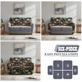 thumbnail image 7 of Jiueut Mushroom Dragonfly Daisy Flower Pattern Recliner Loveseat Slipcover, Polyester Spandex Couch Cover Elastic Reclining Chair Covers Universal Fit for Most Sofa Couch, 7 of 7