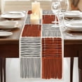 thumbnail image 3 of Table Runners 36 Inches Long Dress Scarves, Brown Striped Farmhouse Kitchen/Dining Table Runner, Short Coffee Tablerunners, Farmhouse Stripes Modern Abstract Art 13x36 Inch, 3 of 9