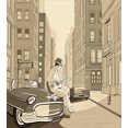 thumbnail image 3 of Jazz Music Duvet Cover Set, Illustration of a Guitarist in an Old Street of New York Buildings Music Cityscape, Decorative 2 Piece Bedding Set with 1 Pillow Shams, Twin Size, Beige, by Ambesonne, 3 of 3