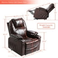 thumbnail image 2 of BALICHUN Genuine Leather Lift Recliner Chairs for Pregnant Woman and Elderly with Electric Massage and Heating, OKIN Motor Power Chair Lift Recliner, 2 USB, 2 Cup Holder, 4 Side Pocket (Brown), 2 of 9