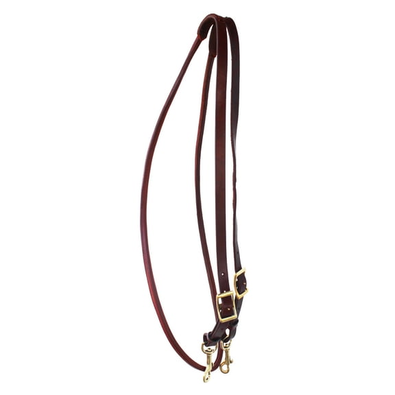 Horse Western Rolled Latigo Barrel Leather Reins Brass Bolt Snaps 66RT44