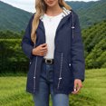 thumbnail image 5 of Women's Rain Jacket Lightweight Hooded Raincoat Waterproof Windbreaker Plus Size Trench Coats Travel Camping Outdoor Clothing, 5 of 10