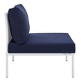 thumbnail image 4 of Modway Harmony 8-Piece  Sunbrella® Outdoor Patio Aluminum Sectional Sofa Set in White Navy, 4 of 10