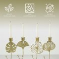 thumbnail image 3 of Ilios Innova | Set de 4 Portavelas Decorativos, Diseño de Hojas Metálicas Doradas con Base de Mármol Verde, Estilo Contemporáneo para Decoración, 3 of 9