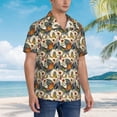 thumbnail image 2 of KLL Men's Hawaiian Shirt Short Sleeve Button Down Beach Shirts-Multi-Colored Roosters, 2 of 5