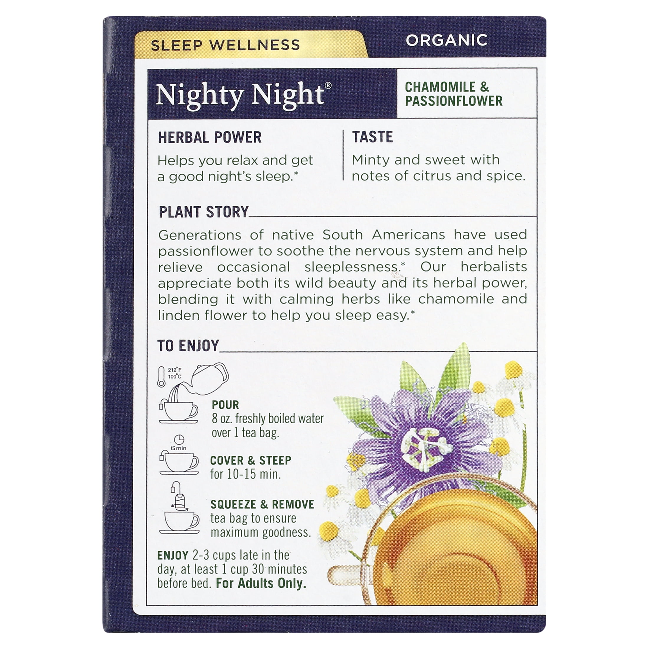(4 pack) Traditional Medicinals Tea, Organic Nighty Night, Tea Bags, 16 Count