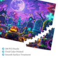 thumbnail image 3 of 500 PCS 500 Piece Wooden Puzzle Moonlit Cemetery & Pumpkin Head,Challenging Brain Exercise,Enchanting Pumpkin Head Holiday Gifts,for Puzzle Enthusiast,Impossible Hard Difficult Challenging Puzzles, 3 of 6