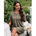 thumbnail image 2 of EKOUAER Nightgowns for Women Pleated Nightshirts Short Sleeve Sleepshirts Crew Neck Sleepwear Soft Night Gown Sleepdress, 2 of 6
