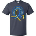 thumbnail image 3 of Inktastic 3-21 World Down Syndrome Day Blue and Yellow Rainbow Ribbon T-Shirt, 3 of 5