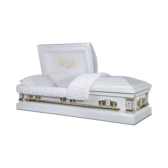 Casket Emporium Premium 18 Gauge Steel Casket, White