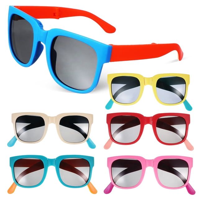6 gafas de sol para niños, plegables, para fiestas infantiles