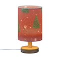 thumbnail image 2 of Christmas Trees Red Background Table Lamp with USB Port LED Warm Light Lamp Night Light Home Decor, 2 of 7