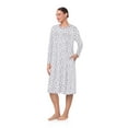 thumbnail image 4 of Aria Women’s Long Sleeve Stretch Velour 44" Sleepwear Nightgown, Sizes XS-5X, 4 of 7