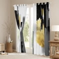 thumbnail image 3 of jejeloiu Abstract Geometric Stripes Black Out Curtains,White Gray Gold Curtains Pack of 2 (42x63 Each) For Men Women, 3 of 6