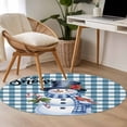 thumbnail image 4 of Round Rug 4Ft Washable Non-Slip, Christmas Circle Area Rugs for Living Room Bedroom, Winter Snowman Cardinal Poinsettia Plaid Indoor Floor Mats Carpet Runner for Home Decor Aesthetic, 4 of 8