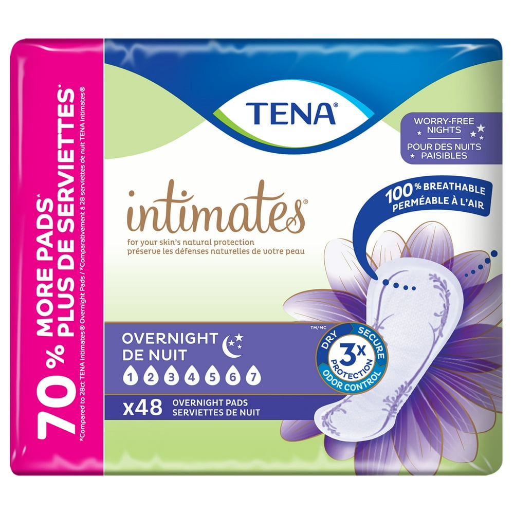TENA Intimates Overnight Pad, 48 Count
