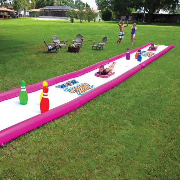 WOW Sports Strike Zone Giant 25' x 6' Backyard Water Slide with sleds