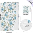 thumbnail image 3 of Hand Drawn Blue Flowers Cotton Towel Set 2 Piece, 1 Bath Towels 1 Washcloth, Soft Fast Dry Super Absorbent Face Hand Towel for Bathroom Hotel Gym Spa and Beach, 3 of 7