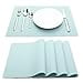 thumbnail image 3 of IYYI Silicone Placemats,Placemats for Kids,Placemats Set of 4 Waterproof Heat Resistant Non-Slip Kitchen Table Mats for Dining Table, Easy to Clean (Light Blue), 3 of 4