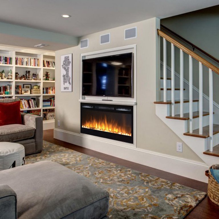Regal Flame LW2035WS Lexington 35 in. Built-in Ventless Heater Recessed  Wall Mounted Electric Fireplace - Pebble - Walmart.com