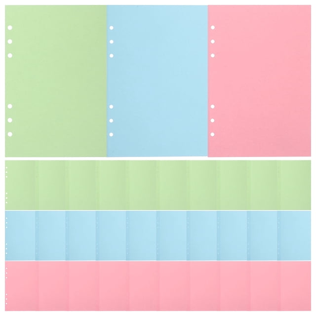 OULII 3Pcs Loose Leaf Binder Paper Journal Refills Pink Paper Study Professionals