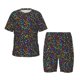 thumbnail image 1 of Fotbe Musical Notes Pijama Estampada de 2 Piezas para Niños – Ropa de Dormir de Manga Corta Cómoda para Niños y Niñas, Camiseta y Shorts de Algodón-X-Large, 1 of 6