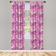 thumbnail image 4 of Ambesonne Flower Window Curtains, Rose Bloom Petals Divine, Each 28" W x 84" L, Rose Fuchsia Magenta, 4 of 4