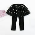 thumbnail image 2 of Skirt Leggings for Girls, Cute Tutu Tulle Ruffle Skirted Leggings School Uniform Pants Stretchy Skort Jeggings (9 Years, Black A), 2 of 5