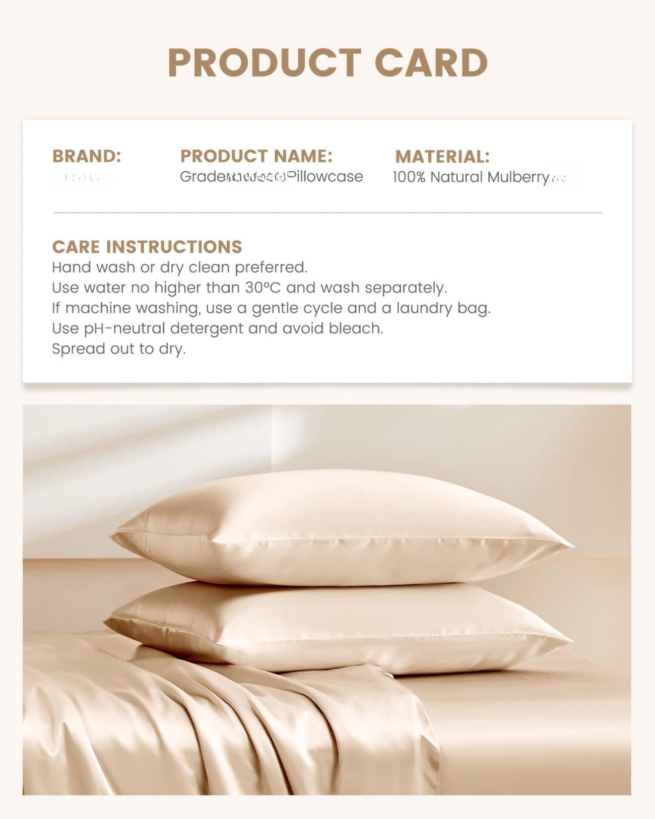 Mulberry Silk Pillowcase For Hair And Skin  Soft Smooth With Zipper Both Sides Grade 6a+ (standard 20"x26" Beige)