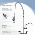 thumbnail image 4 of WOWOW Commercial Kitchen Faucet Wall Mount with Pre-Rinse Sprayer, 4 of 6
