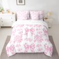 thumbnail image 2 of Homewish Pink Bowknot 7-Piece Bedding Comforter Set for Children Teens Girls,Dreamy Princess King Bedding Sets,Chic Floral Flowers Ultra Soft Bed Sheets,Luxury Bedroom Decor,Reversible, 2 of 8