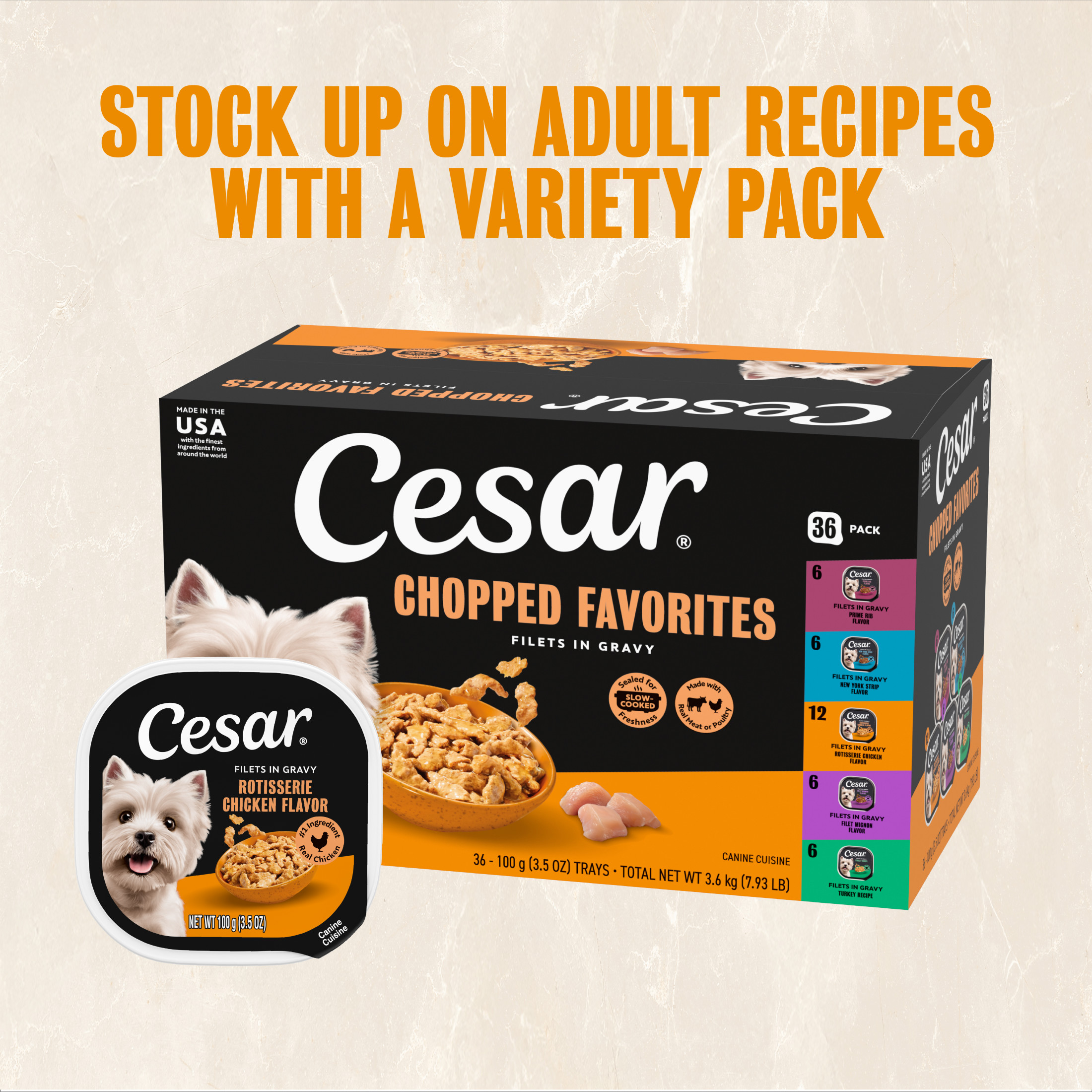 Cesar Filets in Gravy Poultry Flavor Variety Wet Dog Food photo 8