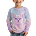 thumbnail image 2 of DISNIMO Galaxy Cat Shirt for Girls Long Sleeve Shirts Age 3-4 Years Old T Shirts for Kids Girls Shirts Soft Tee Shirts Kids Tees Girls Crew Neck Tshirt for Boys Fall Shirts Casual, 2 of 7
